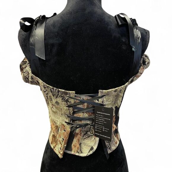 BSlingerie cat tapestry Bustier Corset size XS - Picture 2 of 8